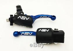 ASV F3 SHORTY BLUE CLUTCH + BRAKE LEVERS KIT With DUST COVERS PAIR PACK YFZ RAPTOR