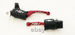 ASV Unbreakable F4 Red Clutch + Brake Levers Kit Dust Covers CRF250R CRF450R