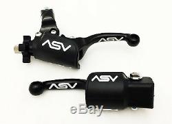 Asv F3 Shorty Black Clutch Brake Levers Kit Dust Covers Pair Pack Raptor 700r