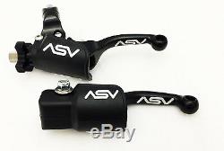 Asv F3 Shorty Black Clutch Brake Levers Kit Dust Covers Pair Pack Raptor 700r