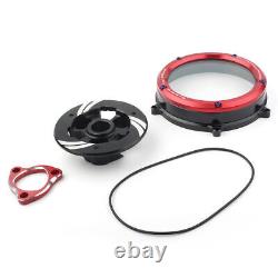 Clear Clutch Cover Guard Kit Red for Ducati Panigale 1199 1299 959 R S 2012-2020