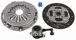 Clutch Kit 3pc (Cover+Plate+CSC) fits FIAT 500 312 1.3D 2009 on 220mm Sachs New