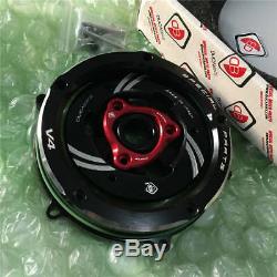 Ducati Panigale V4 2018 19 Clear Clutch Cover Kit OEM Ducabike CCV401 BLK & RED