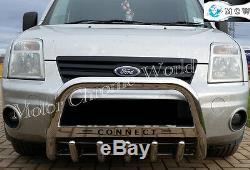 Ford Transit Tourneo Connect Bull Bar Chrome Axle Nude A-bar Logo 2002-2013 New