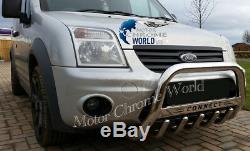 Ford Transit Tourneo Connect Bull Bar Chrome Axle Nude A-bar Logo 2002-2013 New