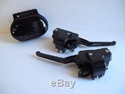 Outlaw Black Hydraulic Clutch Handlebar Controls & Cover Kit Harley